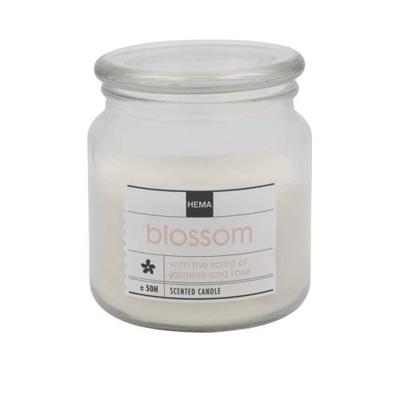 HEMA Geurkaars in glazen pot Ø9.5 blossom (transparant)