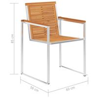 Tuinstoelen 4 st met kussens massief acaciahout - thumbnail