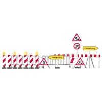 Busch 5937 H0 Set van 7 stuks Waarschuwingspaal Met knipperschakeling Bouwpakket - thumbnail