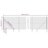 VidaXL Draadgaashek met grondankers 1,4x10 m groen - thumbnail