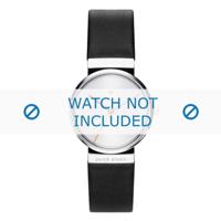 Horlogeband Jacob Jensen 850 / 851 / 852 / 853 Shine Leder Zwart 17mm - thumbnail