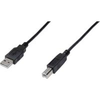 Digitus AK-300105-005-S USB-kabel USB 2.0 USB-A stekker, USB-B stekker 0.50 m Zwart Rond, Afgeschermd (dubbel) - thumbnail