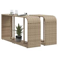 Opbergschappen 2 st poly rattan beige - thumbnail