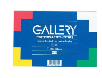 Gallery gekleurde systeemkaarten, ft 10 x 15 cm, gelijnd, pak van 120 stuks