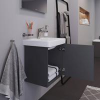 Wastafelkast Duravit No.1 Met 1 Deur Rechts 44x38.6x47.8cm Met Geïntegreerde Greep Mat Grafiet - thumbnail
