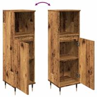 Badkamerkast 30x30x100 cm bewerkt hout oud houtkleurig - thumbnail