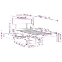 Bedframe zonder matras massief grenenhout wit 140x200 cm - thumbnail