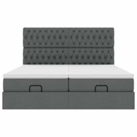 Ottoman bed met matrassen 160x200cm stof donkergrijs - thumbnail