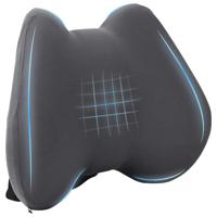 VidaXL Rugkussen met kussen grijs 40 x 32 x 14 cm polyester - thumbnail