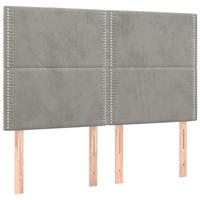 Bedframe zonder matras 140x200 cm fluweel lichtgrijs - thumbnail