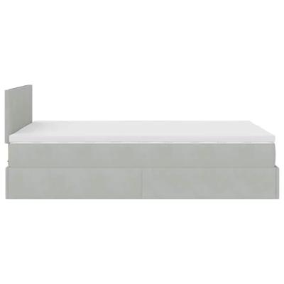 Ottoman bed met matras 120x200 cm fluweel lichtgrijs