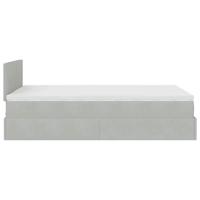 Ottoman bed met matras 120x200 cm fluweel lichtgrijs - thumbnail