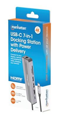 Manhattan 153928 USB-C dockingstation Geschikt voor merk (dockingstation): Universeel Incl. laadfunctie, USB-C Power Delivery - thumbnail