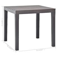 Tuintafel 78x78x72 cm kunststof mokka - thumbnail