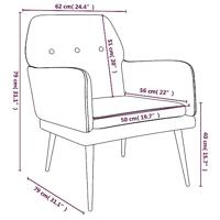Fauteuil 62x79x79 cm fluweel wijnrood - thumbnail