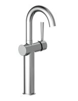 CORNWALL ééngreepsmengkraan voor wastafel opbouw, chroom hoge uitloop keramische schijven geluidsarme, verwisselbare 35 mm-cartouche flexibele metalen aansluitslangen 350 mm volgens DVGW/KTW- - thumbnail