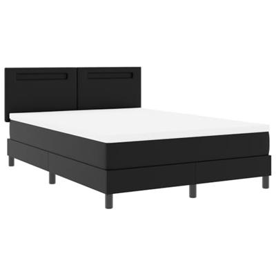 Boxspringbed met Matras in Zwart, 140x190 cm Faux Leer