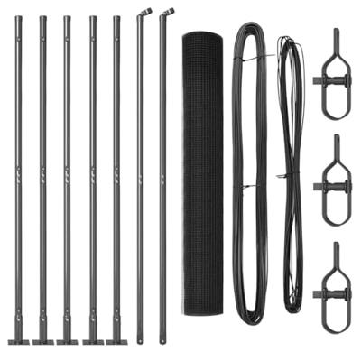 VidaXL Afrasteringspaal grijs 10 x 0,8 m (25 x 25 mm gaas)