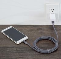 Amazon Basics USB 2.0 USB-A naar Micro USB-kabel, met dubbelgevlochten nylon, 3 m, tablet, donkergrijs - thumbnail