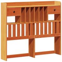 Bed met boekenkast zonder matras grenenhout wasbruin 135x190 cm - thumbnail