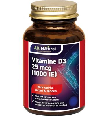 All Natural Vitamine D3 25 mcg (1000 IE) Capsules