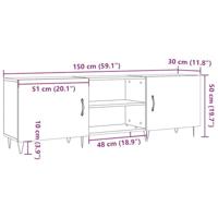 Tv-meubel 150x30x50 cm bewerkt hout artisanaal eikenkleurig - thumbnail