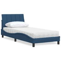 Bed met matras "Hanko" stof blauw 80x200 cm - thumbnail