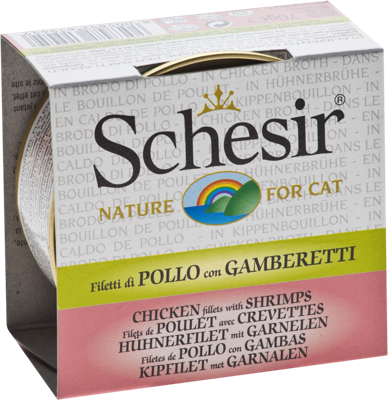 Schesir kattenvoer in natuurlijke saus kip & garnaal 70g
