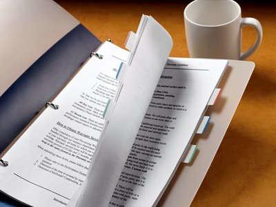 Post-it Index Strong, ft 25,4 x 38 mm, wit met gekleurde rand, 3 kleuren, 22 tabs per kleur Post-it Index Strong, ft 25,4 x 38 mm, wit met gekleurde rand, 3 kleuren, 22 tabs per kleur