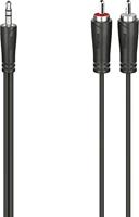 Hama 00200720 Jackplug / Cinch Audio Aansluitkabel [1x Jackplug male 3,5 mm - 2x Cinch-stekker] 1.5 m Zwart - thumbnail