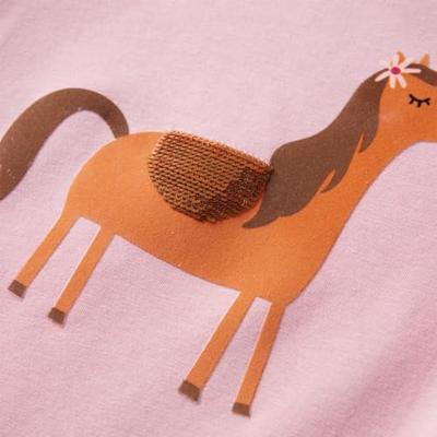 Kindershirt met lange mouwen dierenprint 104 lichtroze