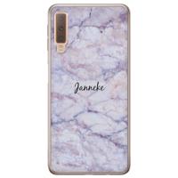 Samsung Galaxy A7 2018 hoesje naam - Marmer paars - thumbnail