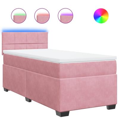Boxspring met matras fluweel roze 100x200 cm - thumbnail
