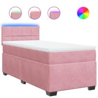 Boxspring met matras fluweel roze 90x190 cm - thumbnail