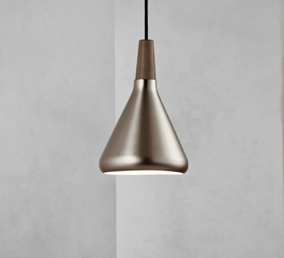 Hanglamp metaal &apos;Nori 18&apos; brushed staal E27 metaal hout 270mm DFTP