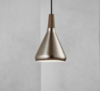 Hanglamp metaal &apos;Nori 18&apos; brushed staal E27 metaal hout 270mm DFTP - thumbnail