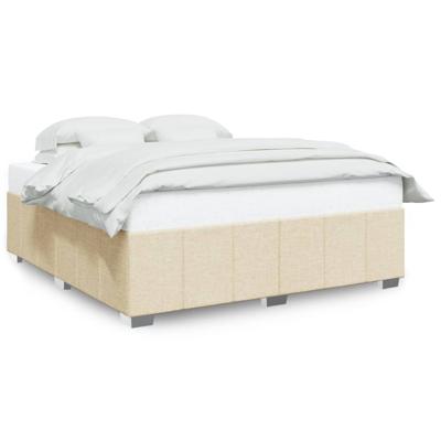 Bedframe zonder matras stof crèmekleurig 200x200 cm