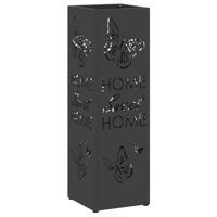 VidaXL Paraplu standaard met opslag zwart 15,5 x 15,5 x 49 cm metaal - thumbnail