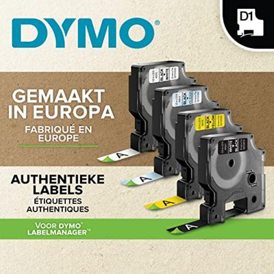 Dymo D1 tape 12 mm, zwart op blauw - thumbnail