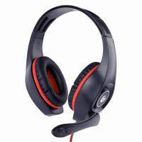 Gembird GHS-05-R On Ear headset Kabel Stereo Zwart, Rood Volumeregeling Gamen - thumbnail