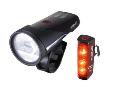 Sigma Verlichtingset aura 100 usb koplamp + blaze link achterlicht - thumbnail