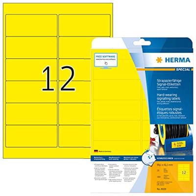 Etiket herma 8029 99.1x42.3mm folie 300st geel Etiket herma 8029 99.1x42.3mm folie 300st geel