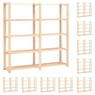 Opbergrekken 5-laags 10 st 170x38x170 cm grenenhout 500 kg