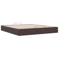 Bedframe zonder matras 180x200 cm stof donkerbruin - thumbnail