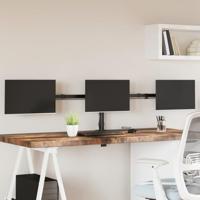 VidaXL Monitorstandaard drieubbel vesa 75/100 mm staal zwart - thumbnail
