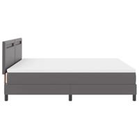 Boxspringbed met matras in grijs, super king size, faux leer - thumbnail