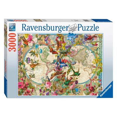 Ravensburger legpuzzel flora en fauna wereldkaart, 3000st. Ravensburger legpuzzel flora en fauna wereldkaart, 3000st.