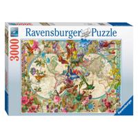 Ravensburger legpuzzel flora en fauna wereldkaart, 3000st. - thumbnail