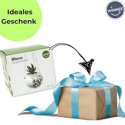 Discobal bloempot met standaard en ketting