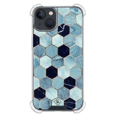 iPhone 13 mini shockproof hoesje - Blue cubes iPhone 13 mini shockproof hoesje - Blue cubes